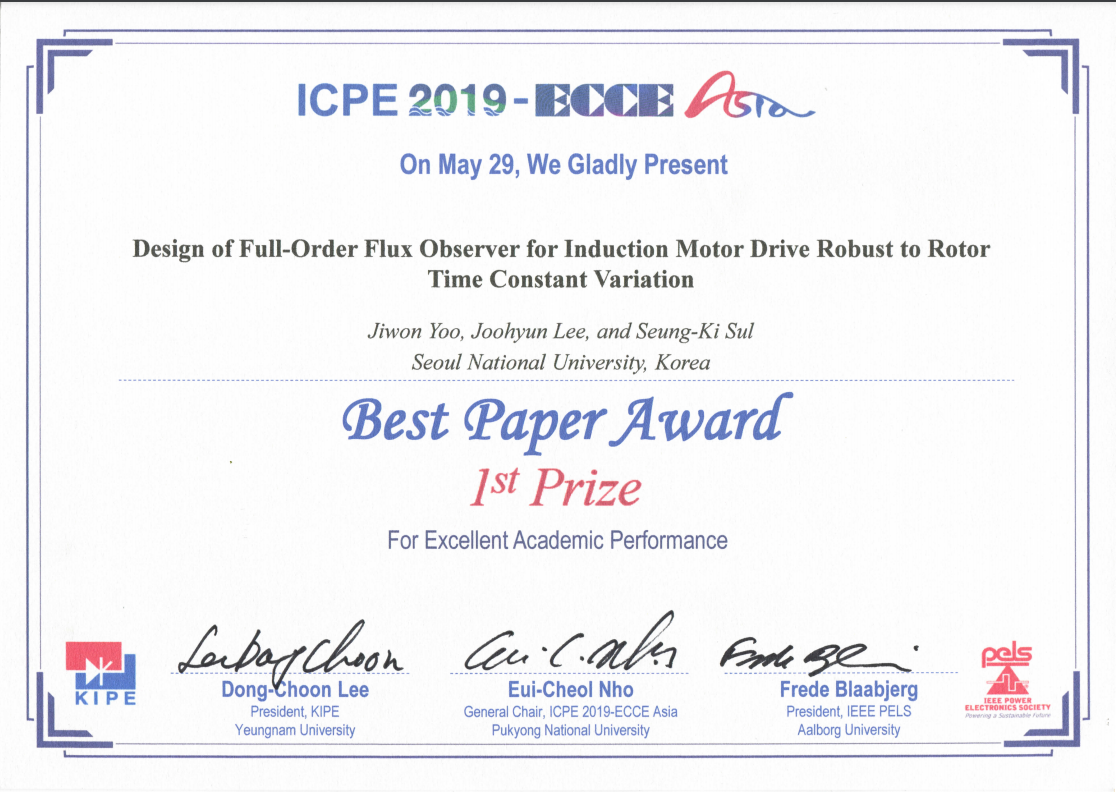 ICPE(ECCE-Asia) 2019 Best Paper Award - Home